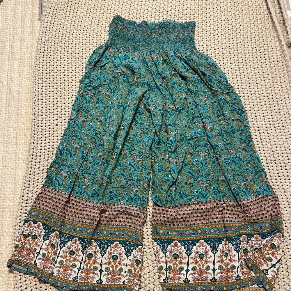 NATURAL LIFE Teal Floral Pants
